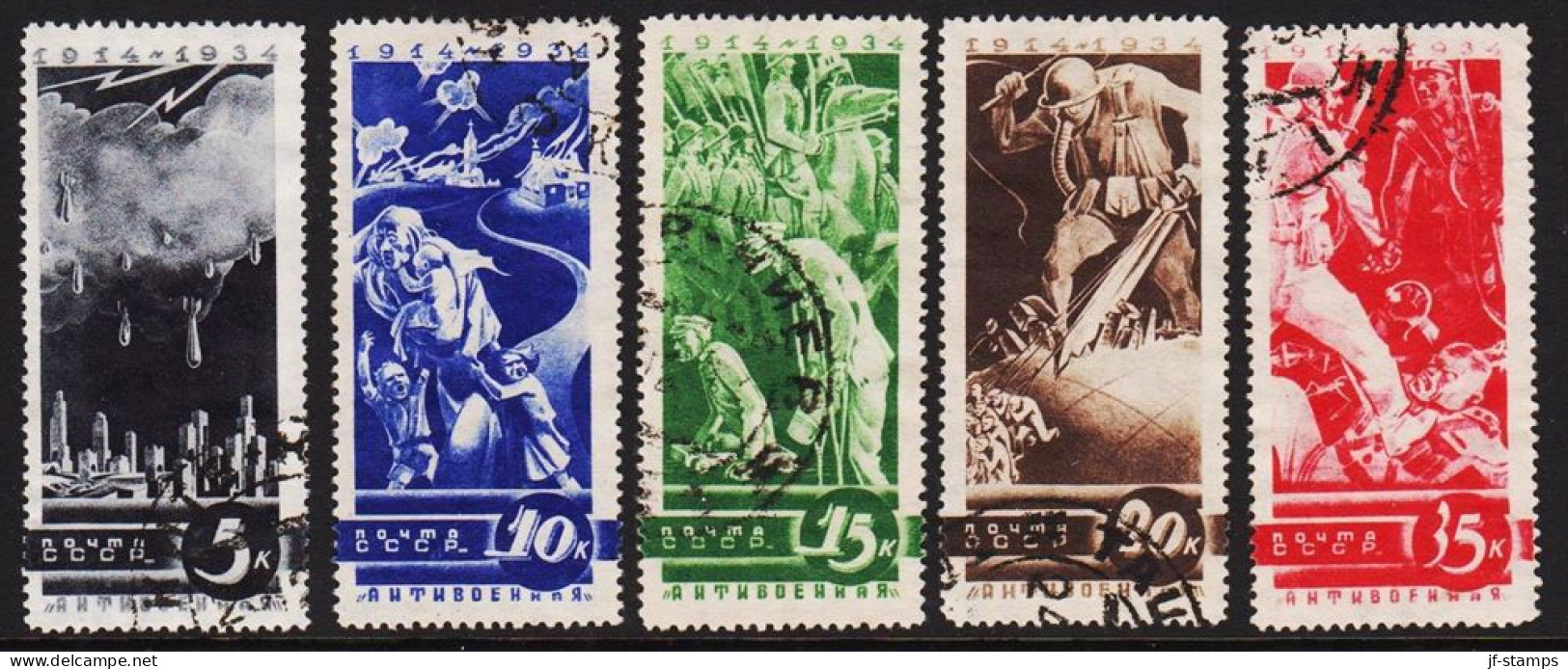 1935. SOVJET. 20 Years For The Start Of WW1 In Complete Set. Fine Set.  (Michel 494-498) - JF542610 - Used Stamps