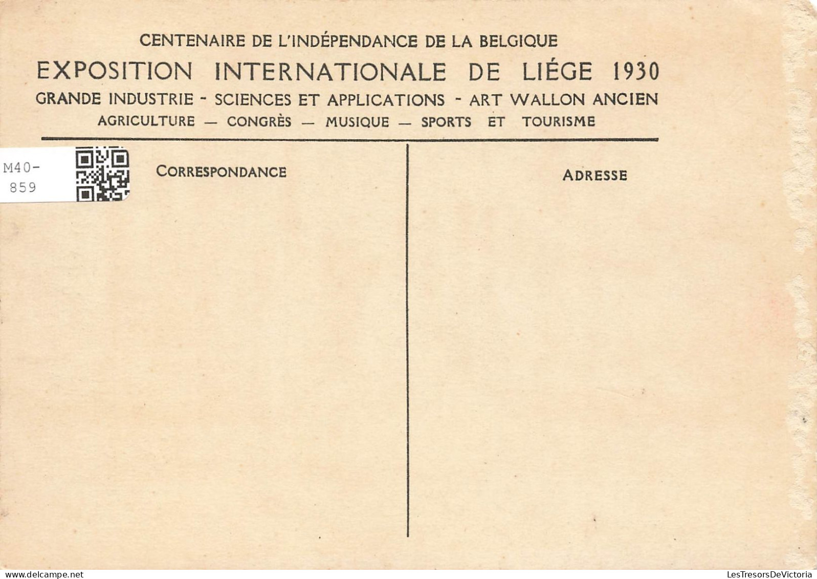 BELGIQUE - Exposition Internationale De Liège 1930 - Grande Industrie Sciences & Applications - Carte Postale Ancienne - Liege