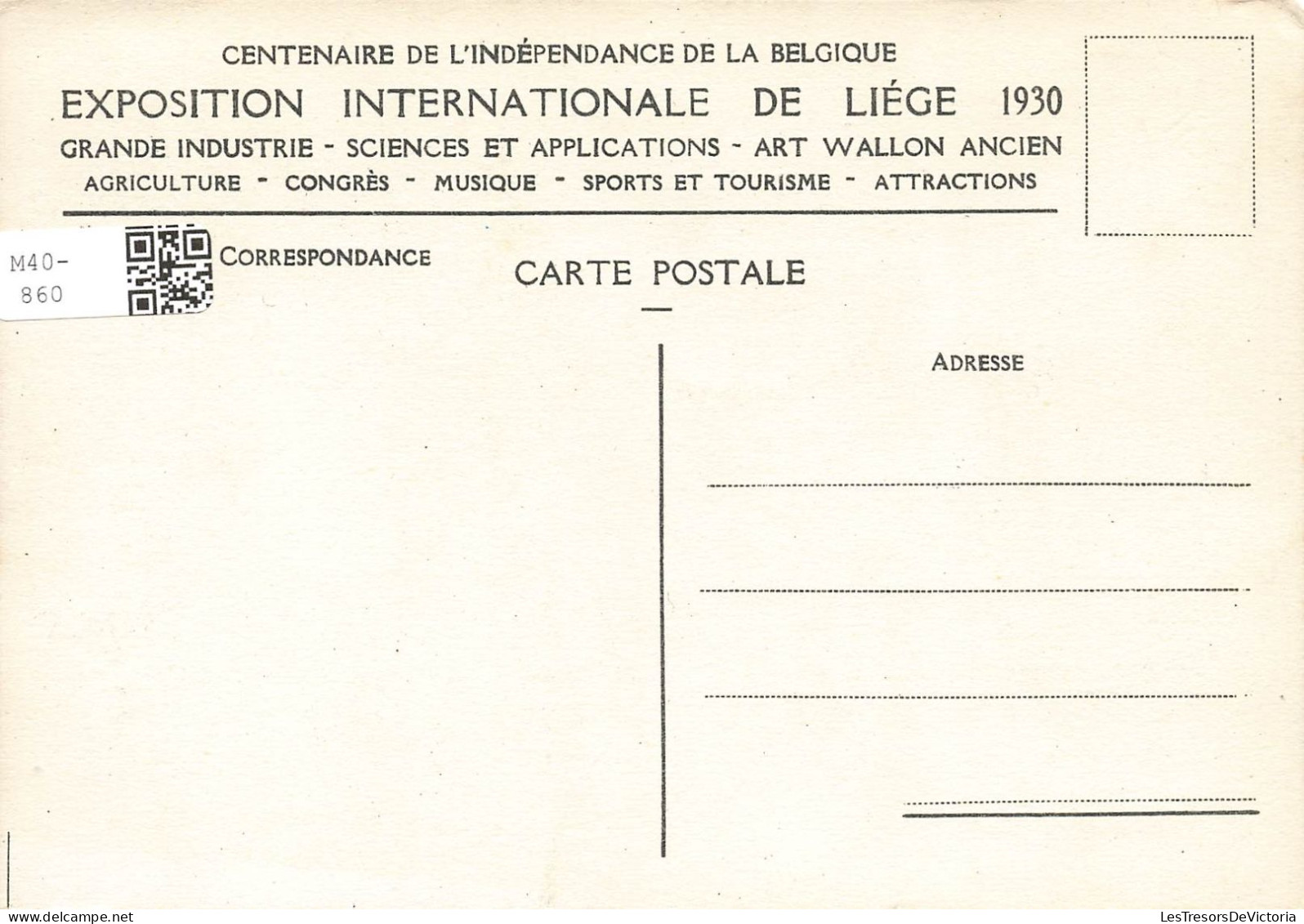 BELGIQUE - Exposition Internationale De Liège 1930 - Palais De La France (secteur Nord) - Carte Postale Ancienne - Liège