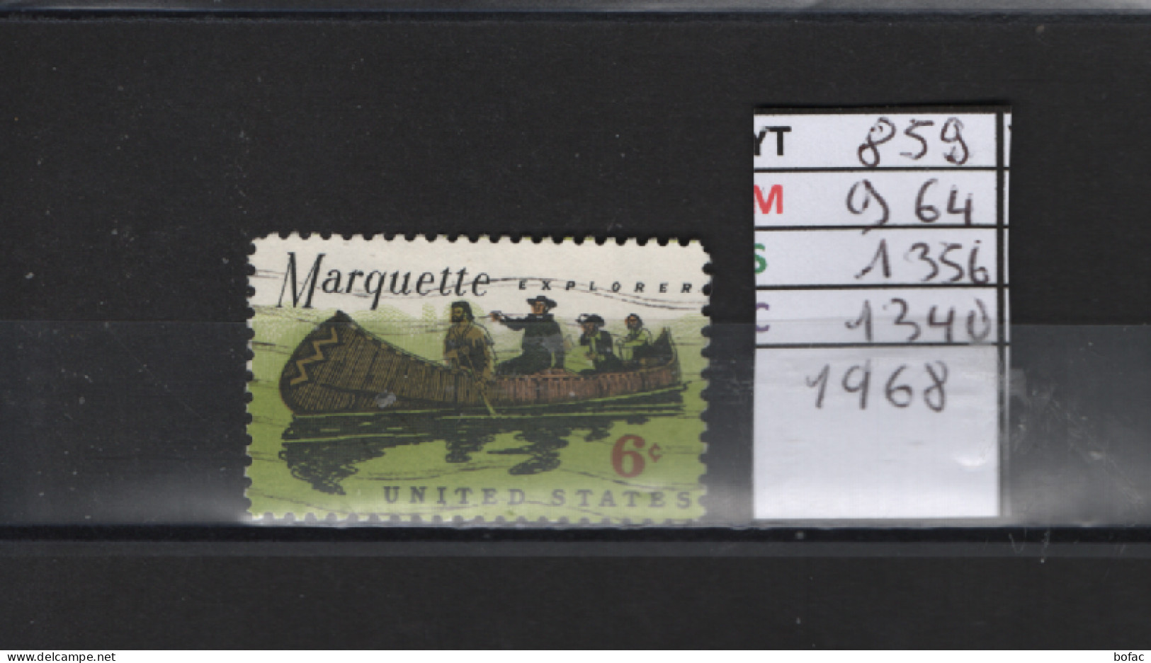 PRIX FIXE Obl 859 YT 964 MIC 1356 SCO 1340 GIB Père Jacques Marquette 1968  Etats Unis  58A/12 - Gebruikt