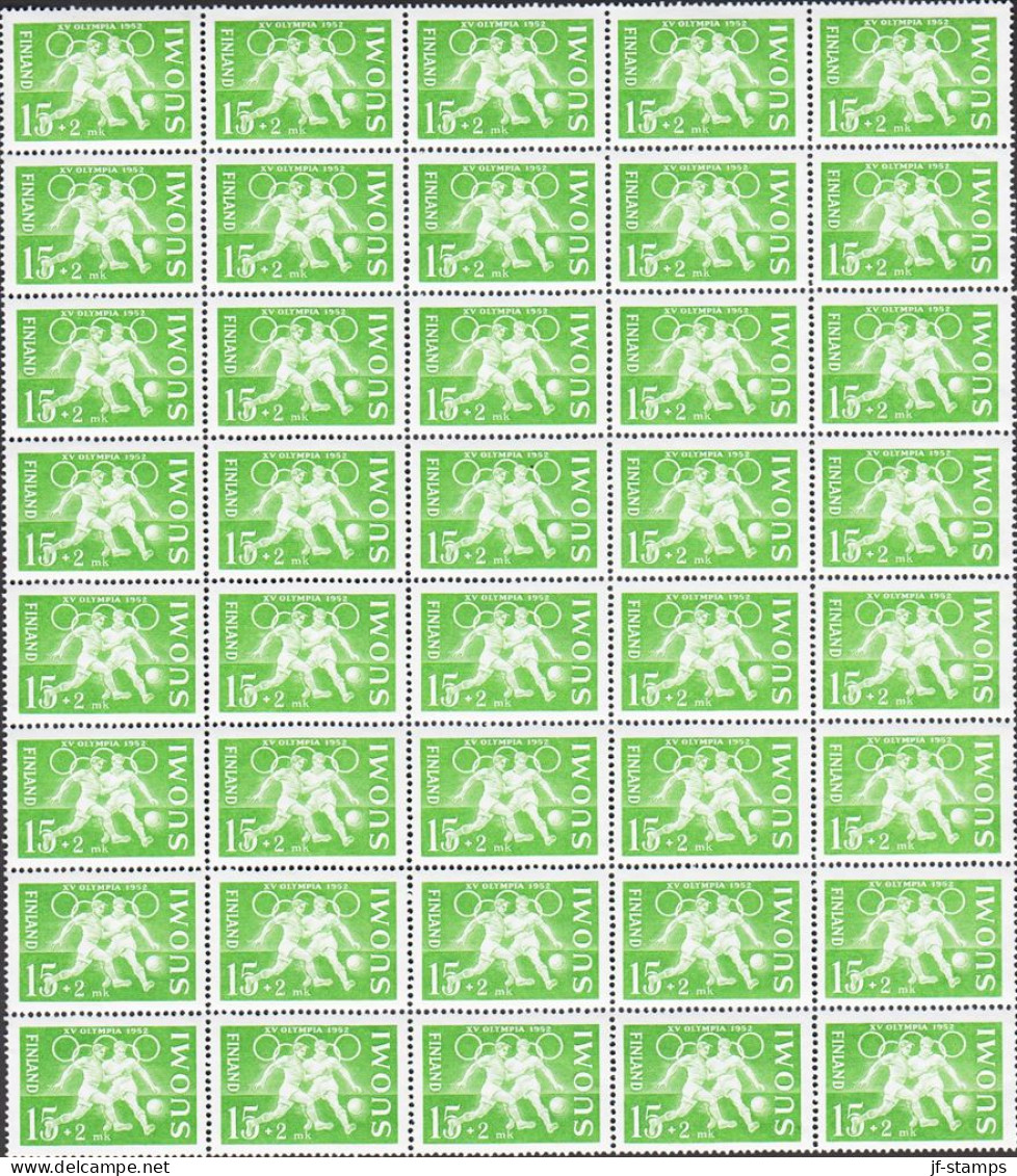 1952. FINLAND. OLYMPICS. Complete Set In Never Hinged 40-blocks. Impressive And Unusual.  (Michel 399-402) - JF542647 - Unused Stamps