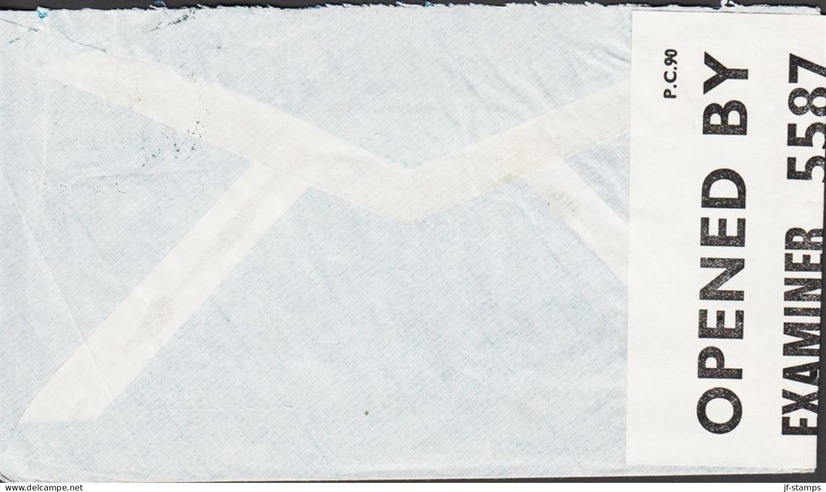 1945. PORTUGAL 3$50 Caravelle On Small Censored OAT-Por Aviao Cover To STOREBRO, Sweden Cance... (Michel 657) - JF542650 - Neufs