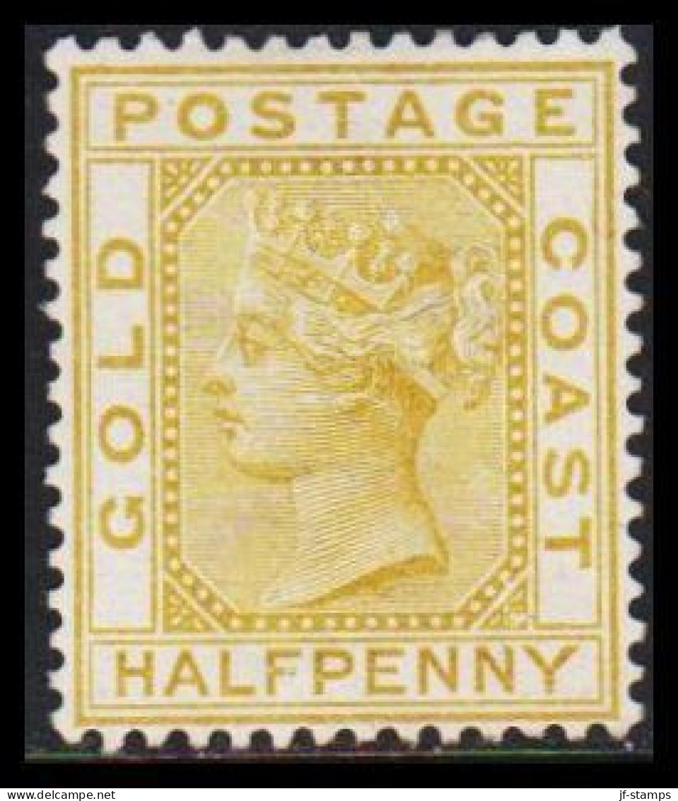 1883. GOLD COAST. Victoria. HALFPENNY Watermark CA. No Gum. Beautiful And Rare Stamp.  (MICHEL 6) - JF542666 - Côte D'Or (...-1957)