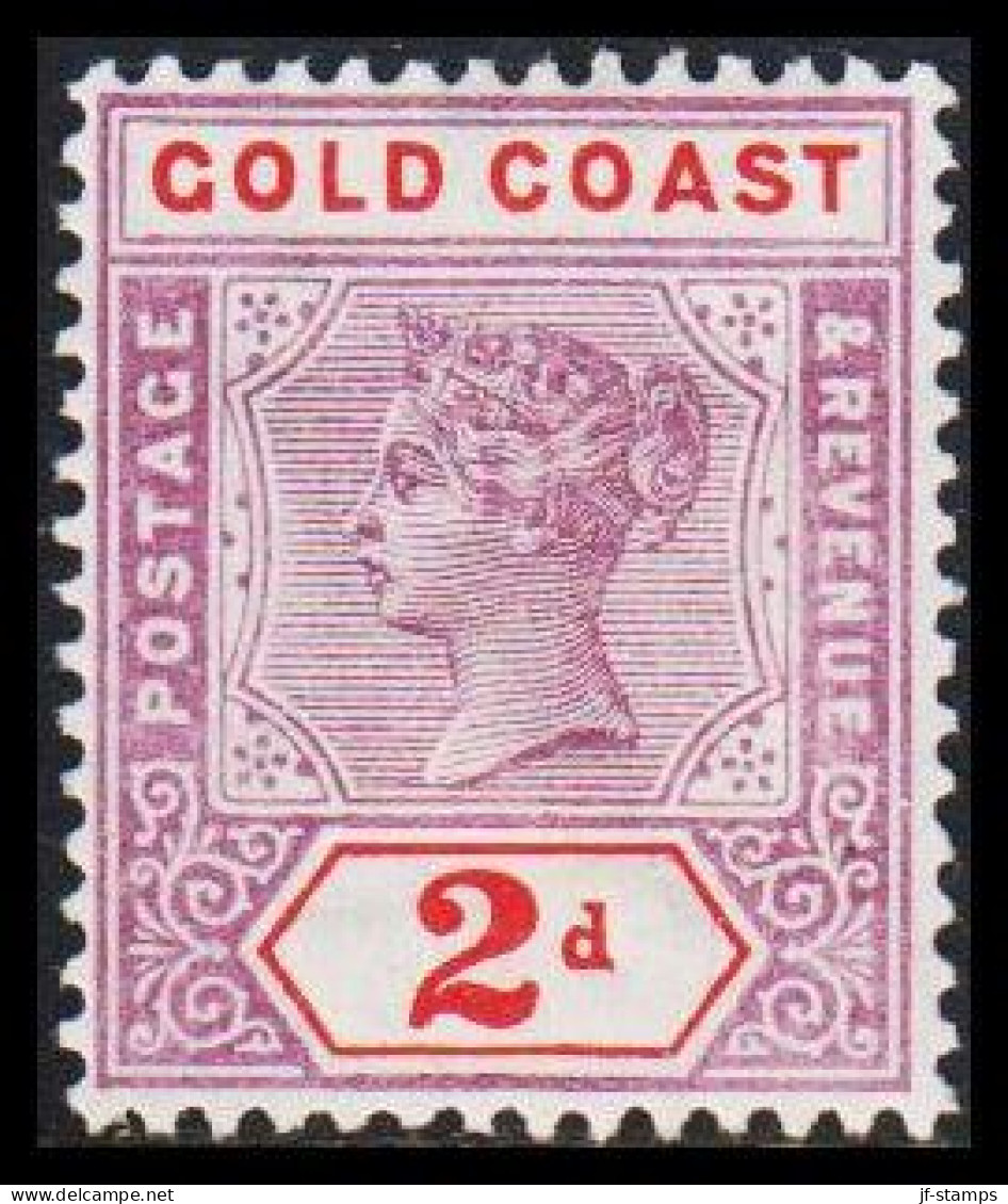 1898-1902. GOLD COAST. Victoria. 2 D Hinged. (MICHEL 24) - JF542673 - Goldküste (...-1957)