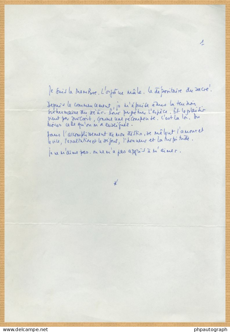Michel Luneau (1934-2012) - Poète Français - Extrait Manuscrit & Lettre Autographe Signée - Ecrivains