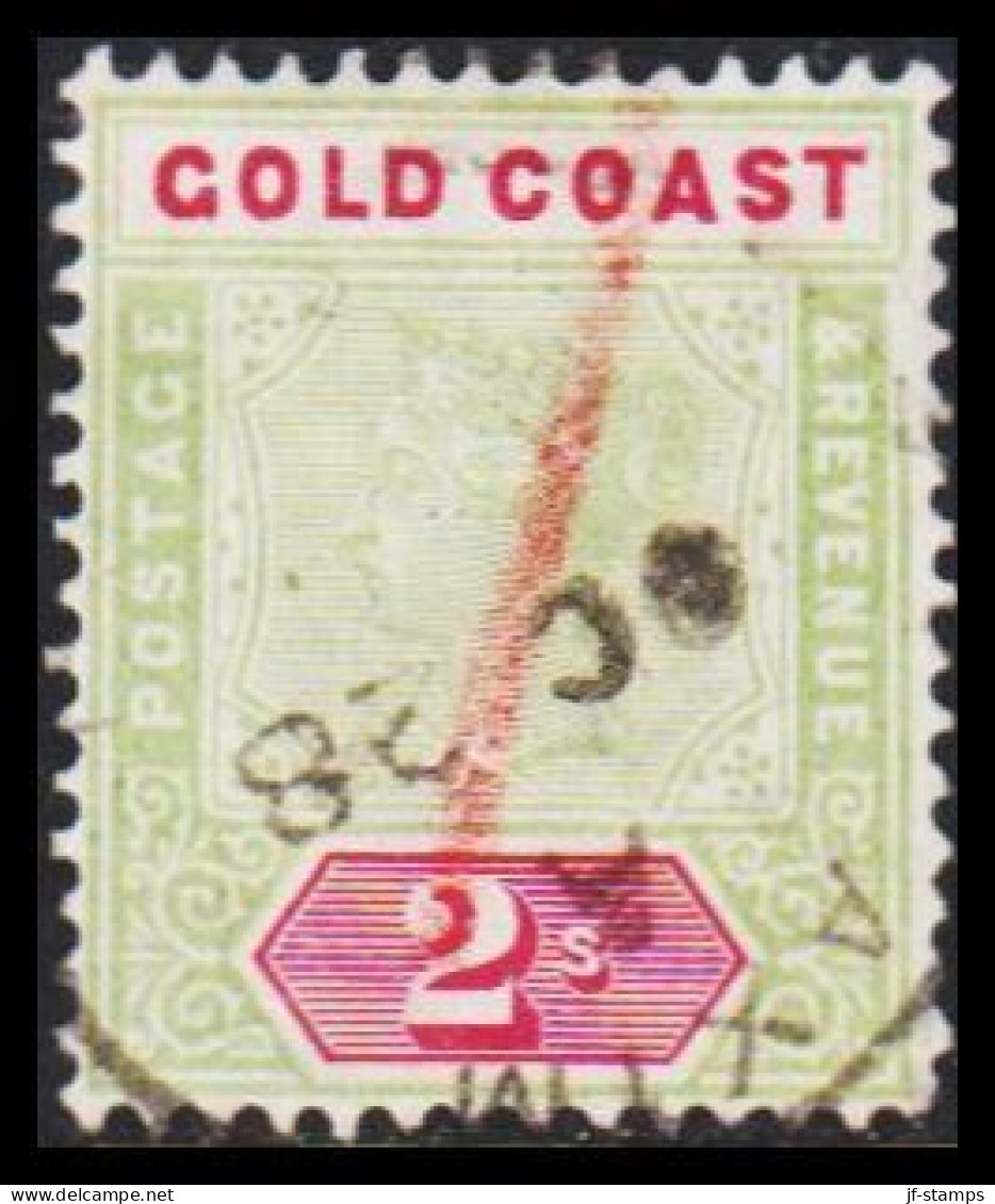 1898-1902. GOLD COAST. Victoria. 2 S With Interesting Cancel.  (MICHEL 29) - JF542674 - Goldküste (...-1957)