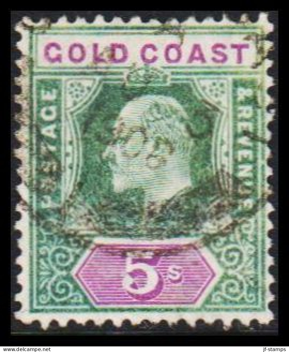 1902. GOLD COAST. Edward VII. 5 S Watermark CA.  (MICHEL 42) - JF542676 - Côte D'Or (...-1957)