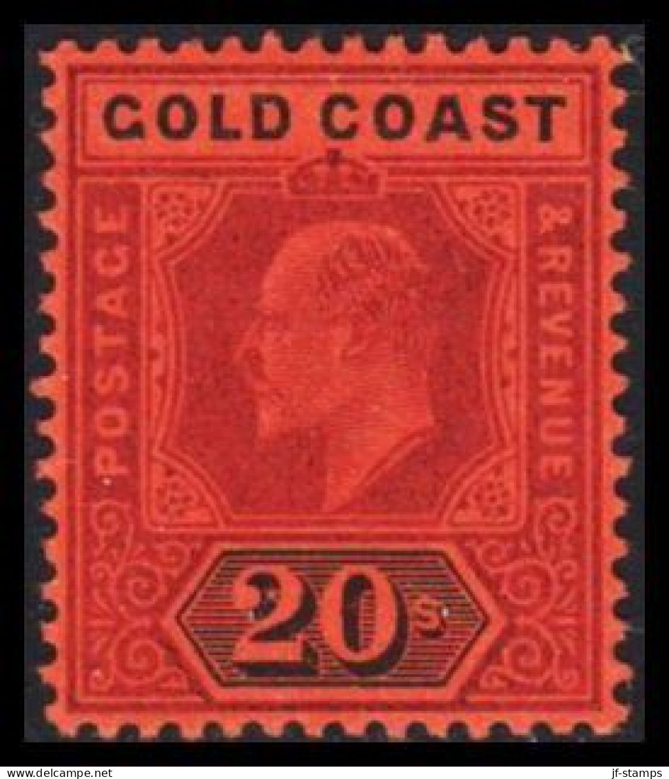 1902. GOLD COAST. Edward VII. 20 S Watermark CA.  (MICHEL 44) - JF542678 - Gold Coast (...-1957)