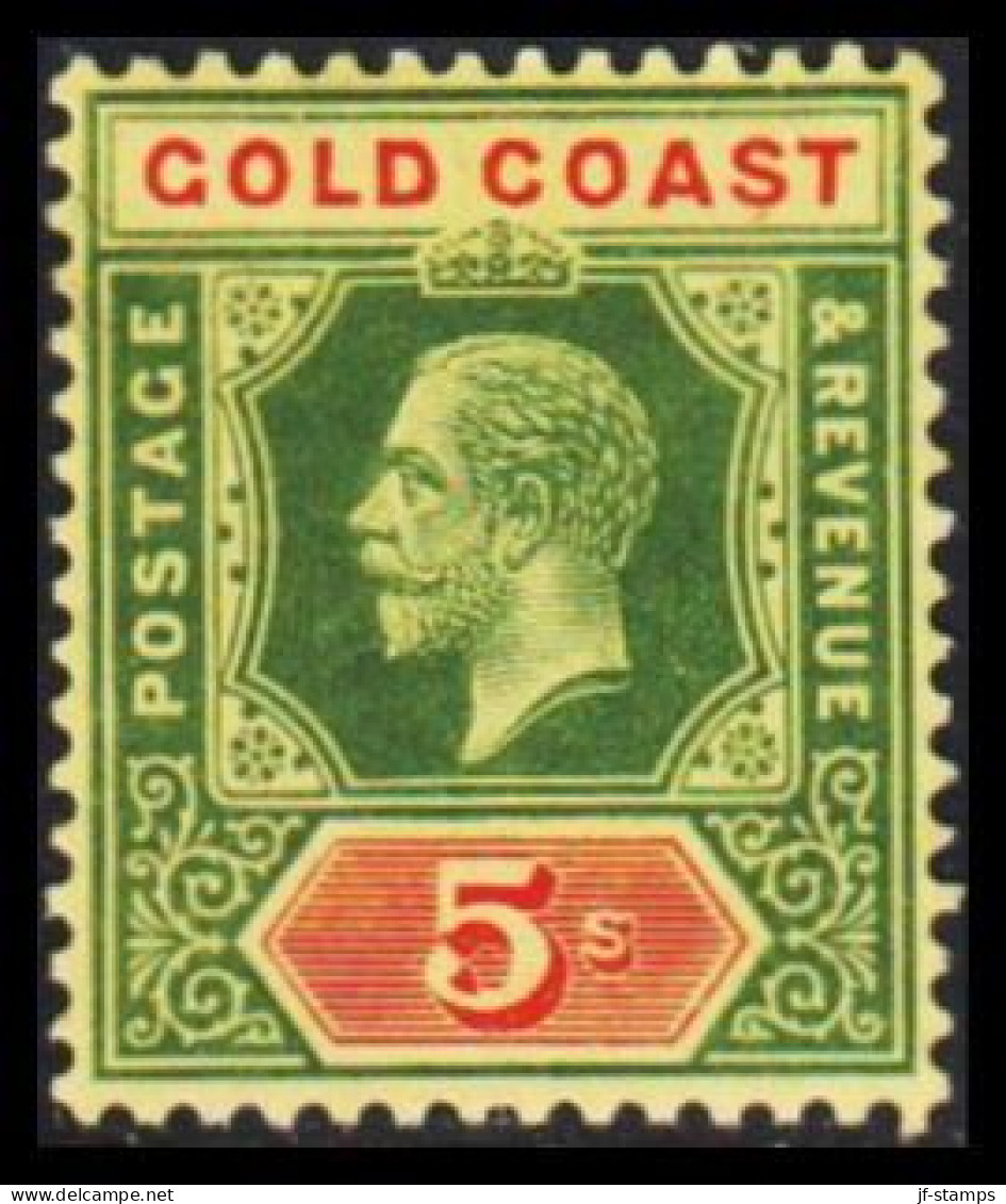 1913-1921. GOLD COAST. Georg V. 5 S Watermark CA Multiple. Hinged. (MICHEL 71y) - JF542681 - Goldküste (...-1957)