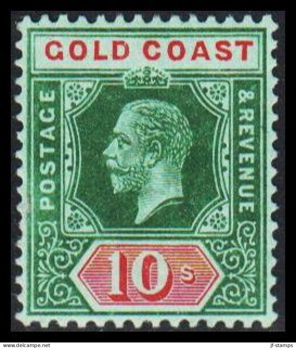 1913-1921. GOLD COAST. Georg V. 10 S Watermark CA Multiple. Hinged. (MICHEL 72z) - JF542682 - Goldküste (...-1957)