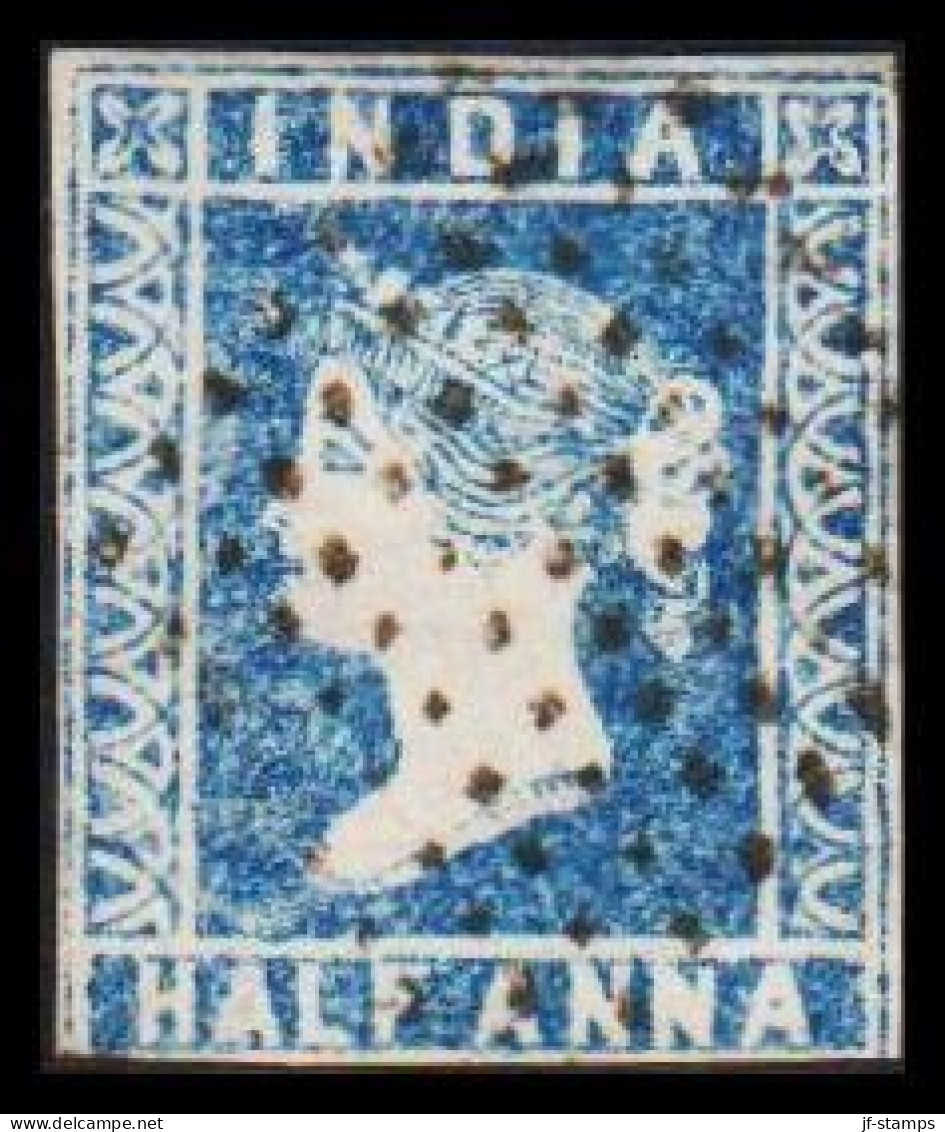 1854. INDIA. Victoria. HALF ANNA. Nice Cancelled.  - JF542686 - 1858-79 Compagnia Delle Indie E Regno Della Regina