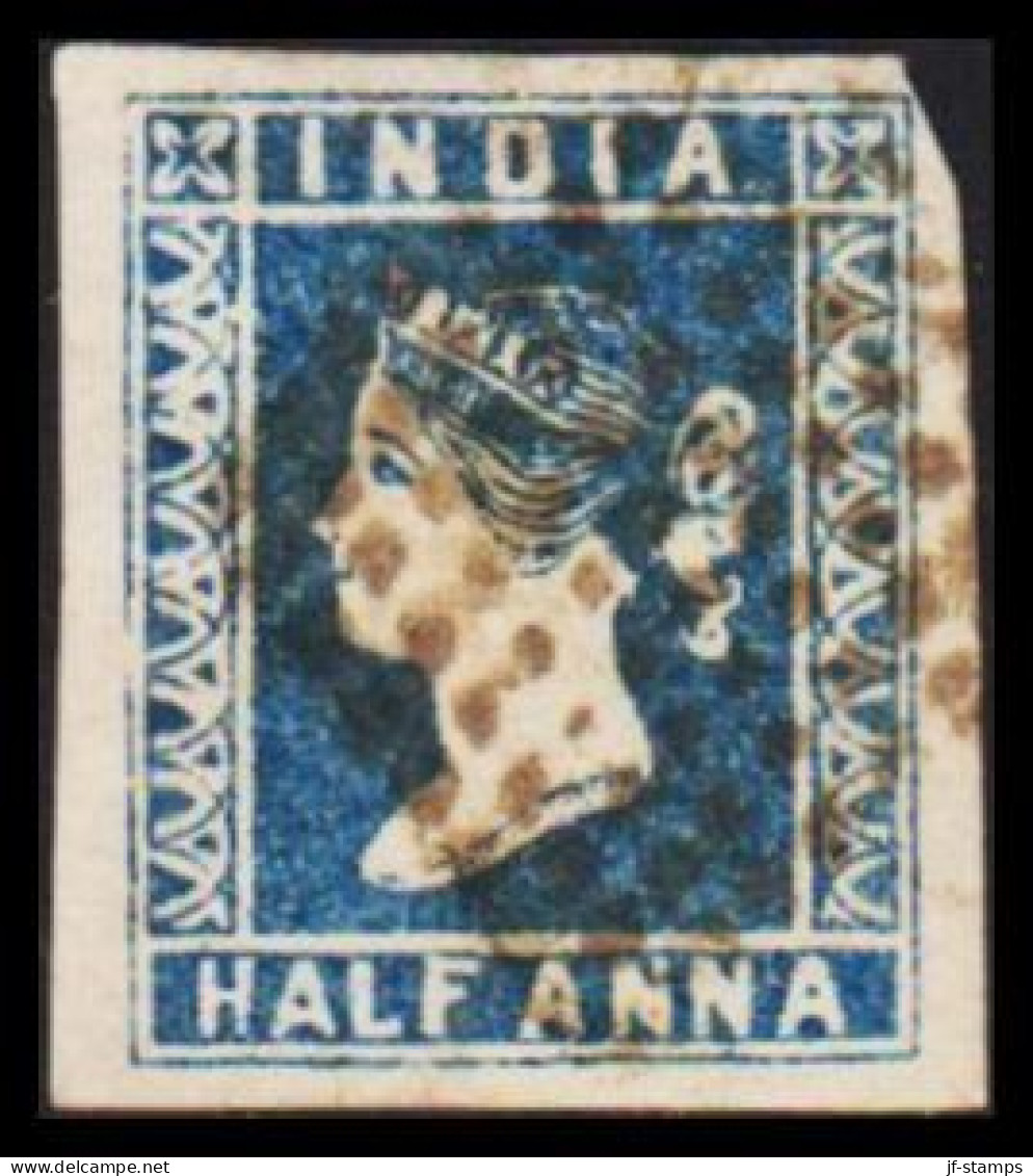 1854. INDIA. Victoria. HALF ANNA. Nice Cancelled And Fine Margins.  - JF542688 - 1858-79 Kronenkolonie