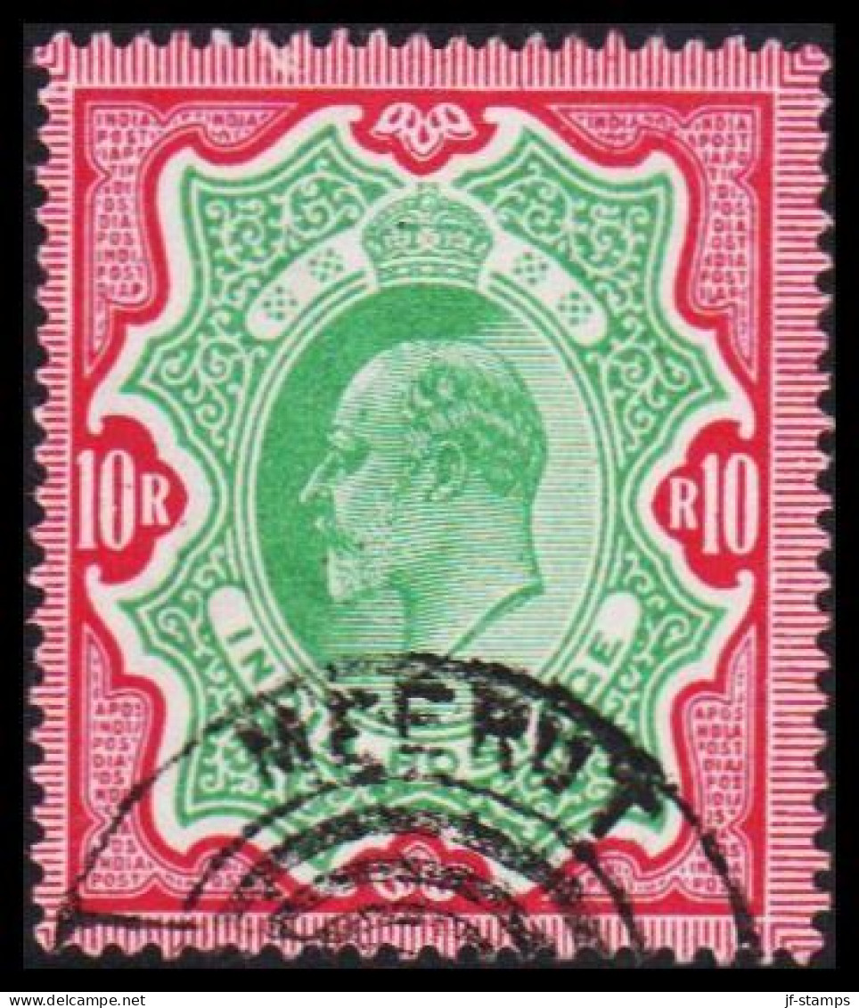 1909. INDIA. Edward VII. 10 R. Beautiful Stamp And Cancel MEERUT. - JF542700 - 1902-11 King Edward VII