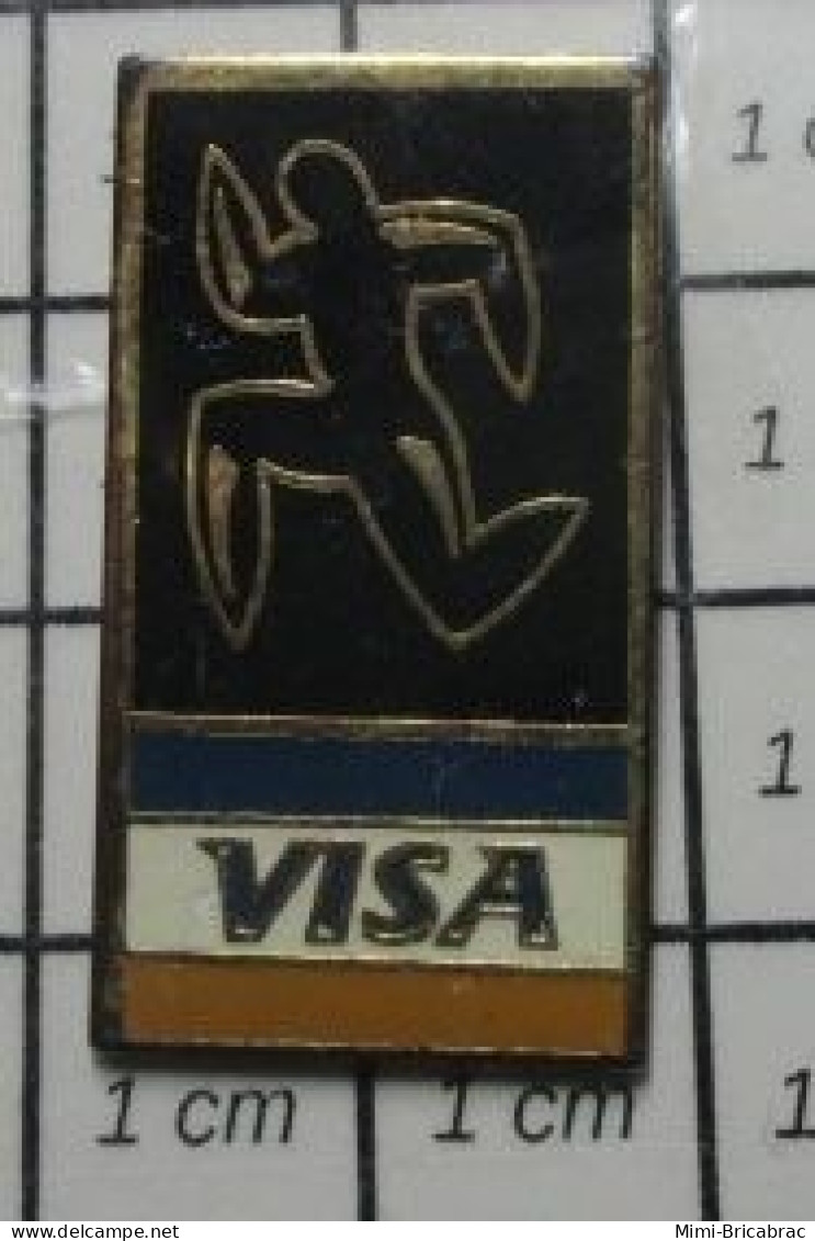 421 Pin's Pins / Beau Et Rare / JEUX OLYMPIQUES / CARTE VISA ATHLETISME BARCELONA 92 Variante Noire - Olympic Games