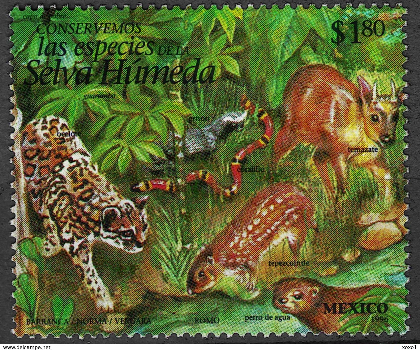 Mexico 1996 MiNr. 2586 Mexiko Native Animals (XVI) Mammals Reptiles Snakes1v MNH** 0,80 € - Slangen