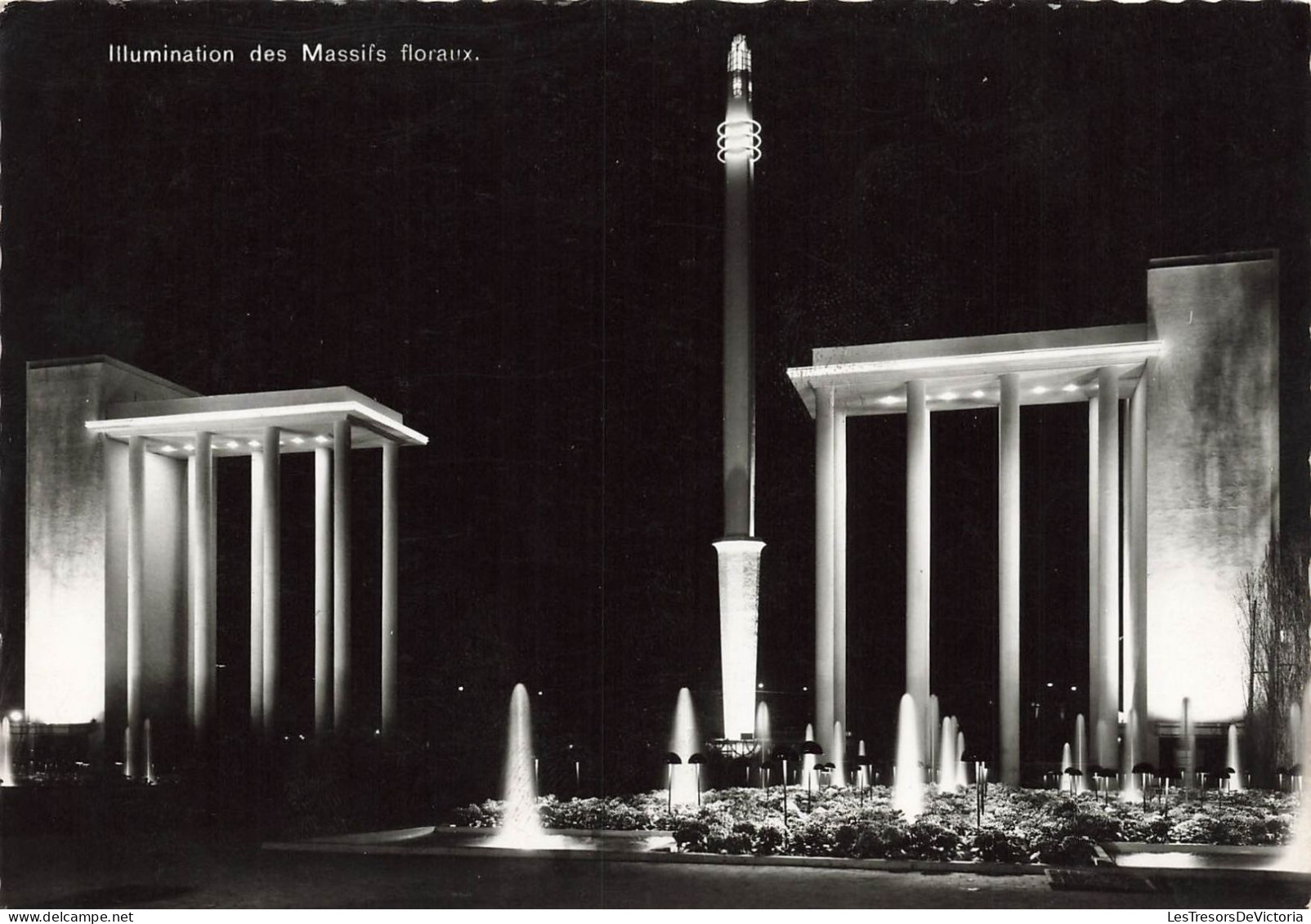 BELGIQUE - Illumination Des Massifs Floraux - Vue Générale De L'entrée - Carte Postale Ancienne - Lüttich