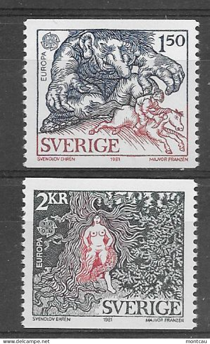 Suecia 1981.  Europa Mi 1141-42  (**) - Unused Stamps