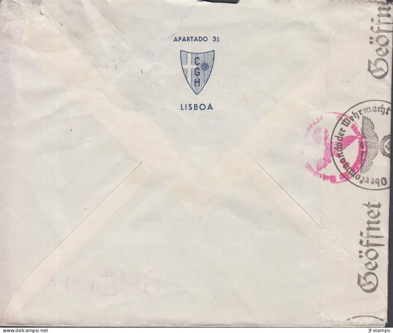 1943. PORTUGALInteresting Censored Cover To Storebro, Sweden With 15 C And 2 Ex 80 C . LUSIA... (Michel 544+) - JF542791 - Neufs