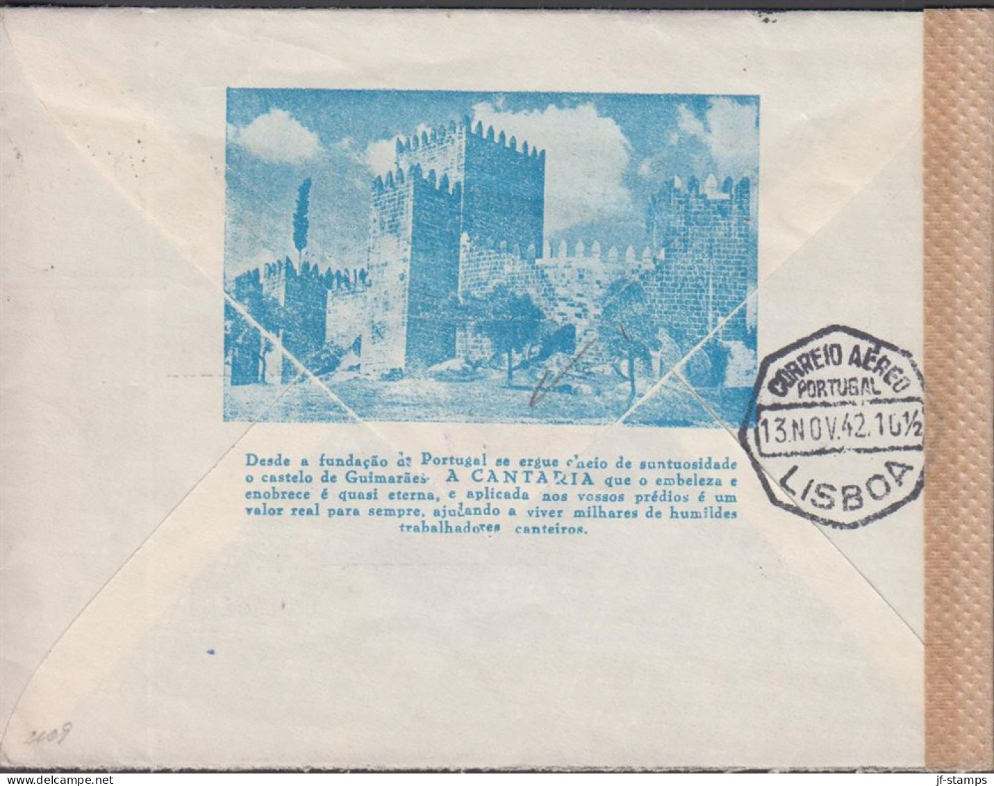 1942. PORTUGAL Extremely Beaufiful Censored Advertisement Cover To Storebro, Sweden With Pair... (Michel 601) - JF542794 - Neufs