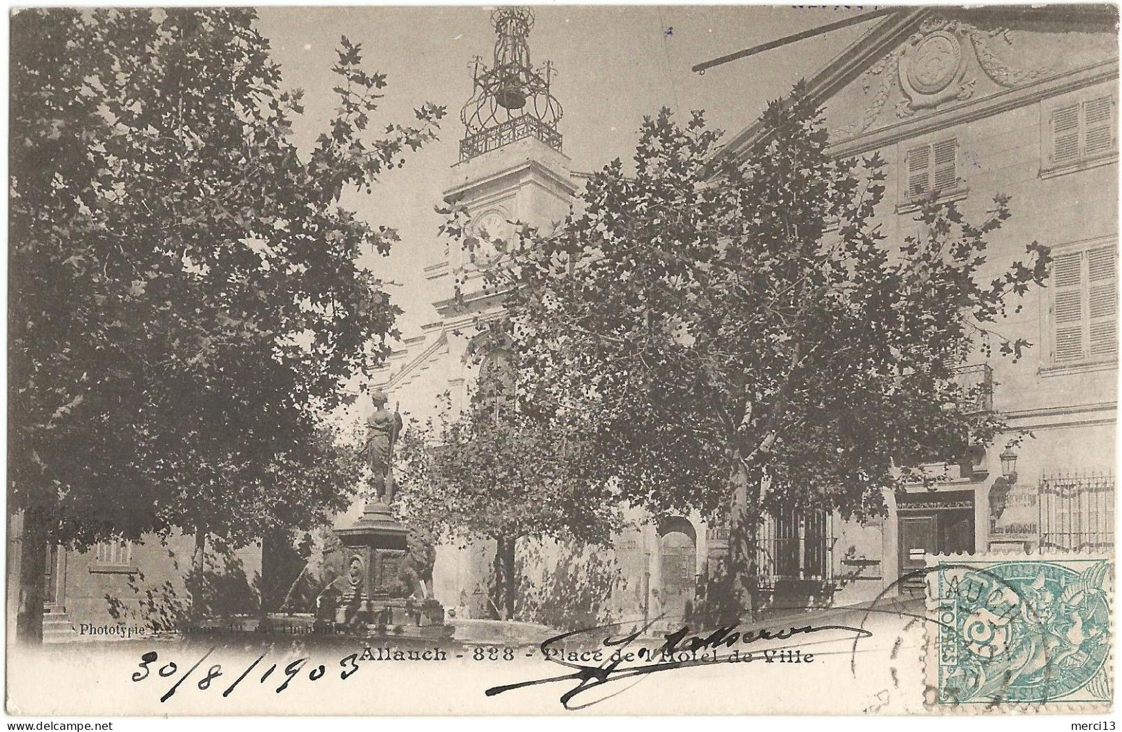 Précurseur D’ALLAUCH (13) – Place De L’Hôtel De Ville. Editeur Lacour, N° 888 (Premier Tirage). - Allauch