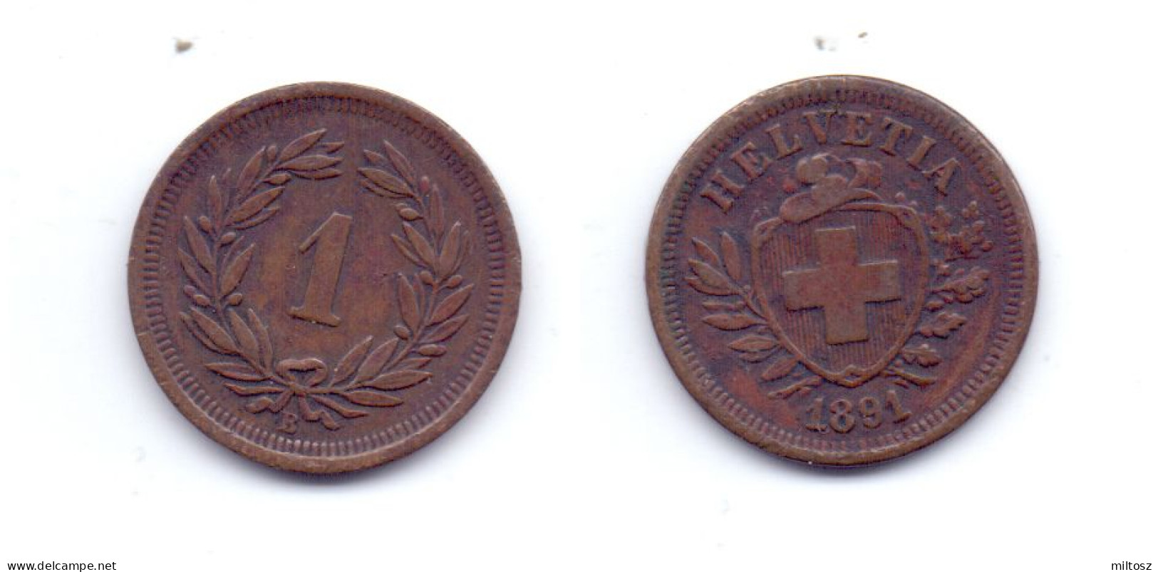 Switzerland 1 Rappen 1891 - 1 Centime / Rappen