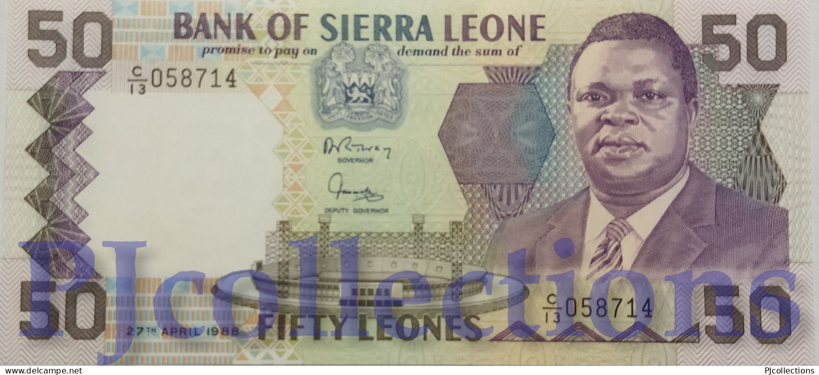 SIERRA LEONE 50 LEONES 1988 PICK 17a UNC - Sierra Leone