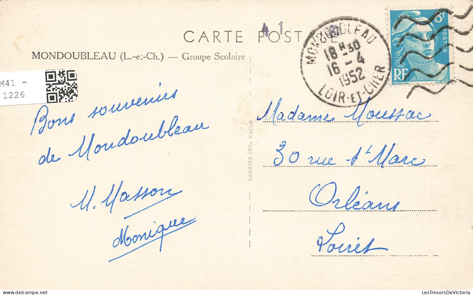 FRANCE - Mondoubleau - Groupe Scolaire - Carte Postale Ancienne - Vendome