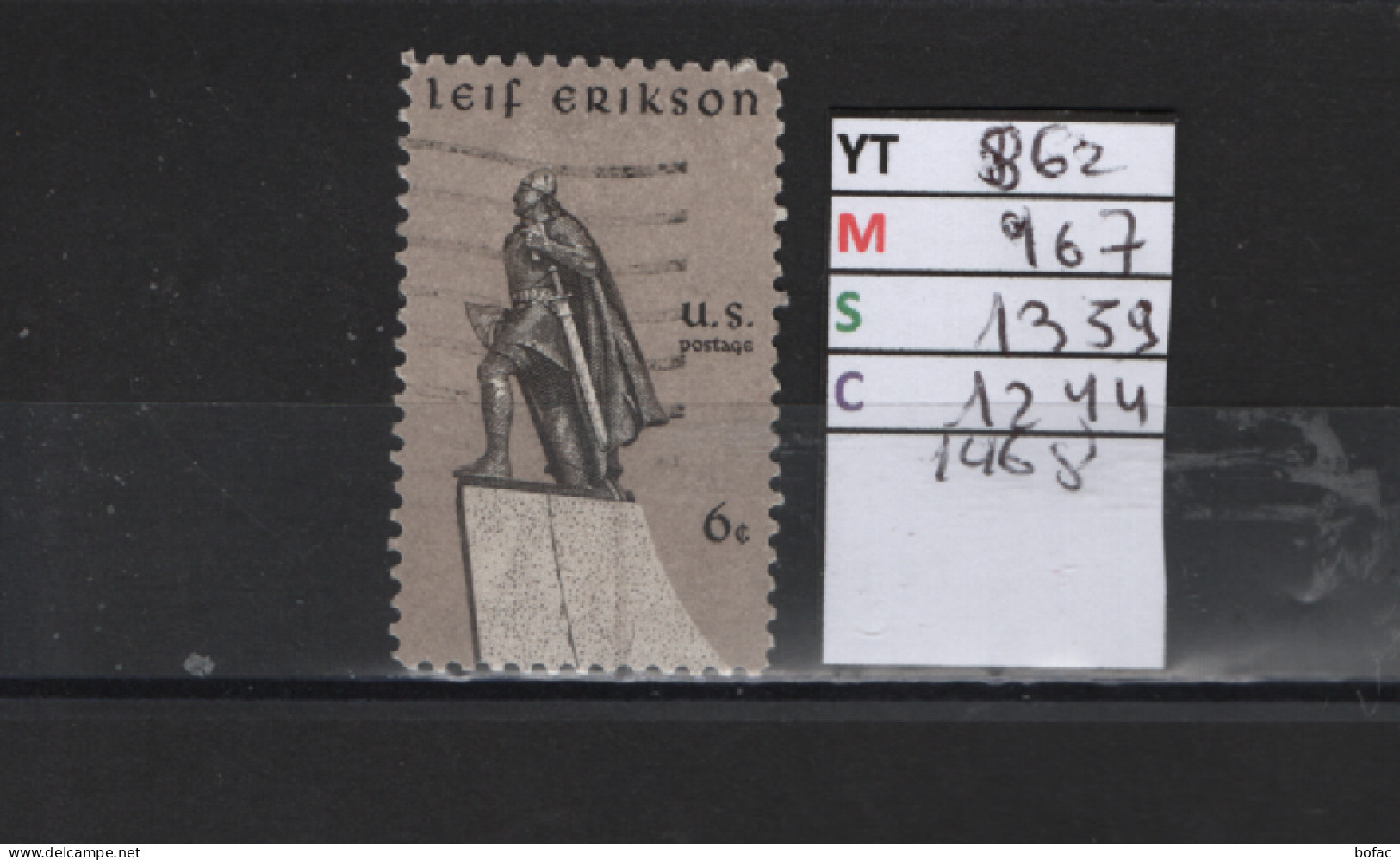 PRIX FIXE Obl 862 YT 967 MIC 1359 SCO 1244 GIB Leif Erikson 1968  Etats Unis  58A/12 - Used Stamps
