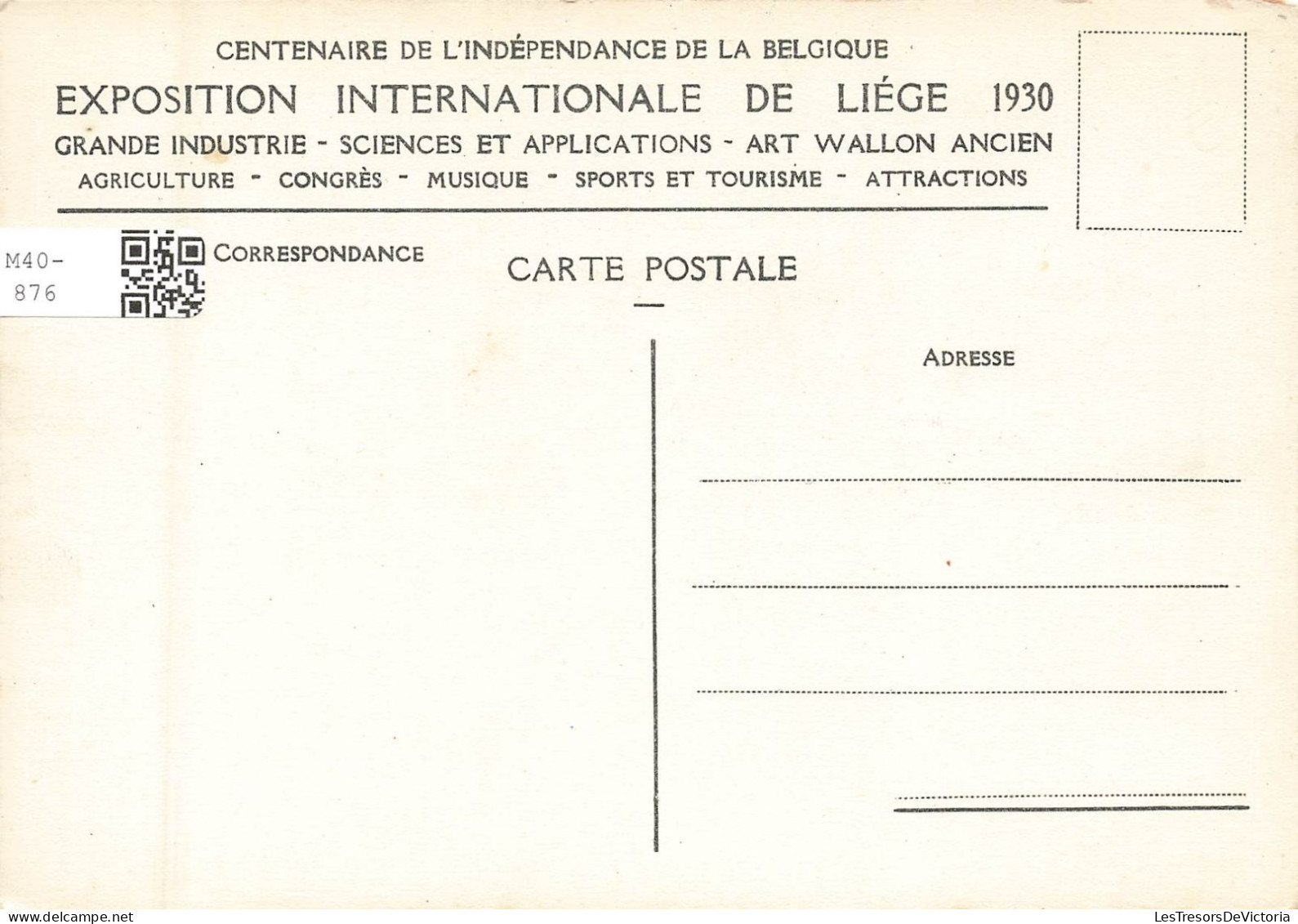 BELGIQUE - Exposition Internationale De Liège 1930 - Palais Des Provinces Belges (secteur Nord)-  Carte Postale Ancienne - Liège