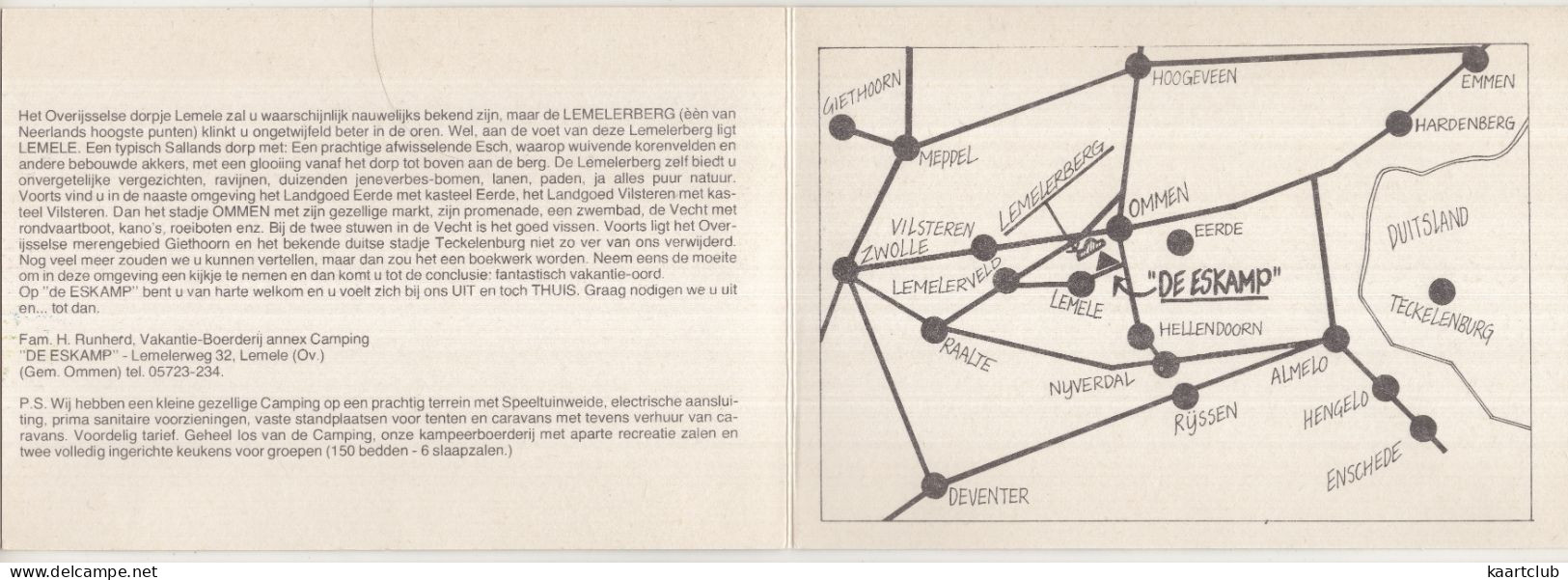 Groeten Van 'De Eskamp' - Lemelerberg, Lemele (Ov.) - (Nederland/Holland) - (Afm. 2x 15 Cm X 10.5 Cm) - Ommen