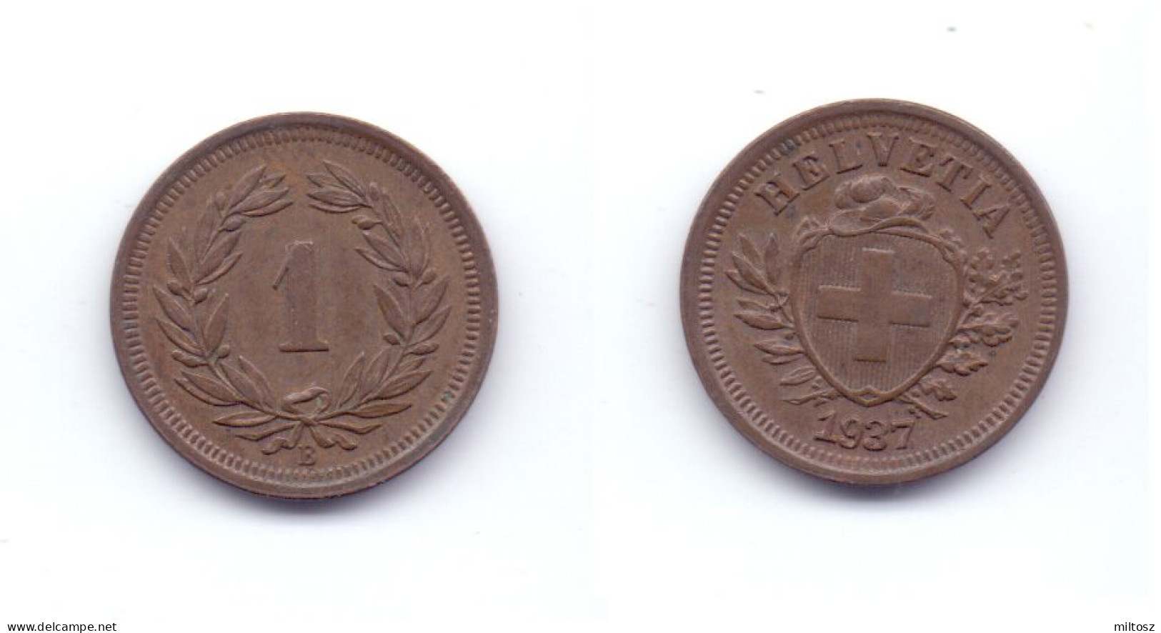 Switzerland 1 Rappen 1937 - 1 Centime / Rappen