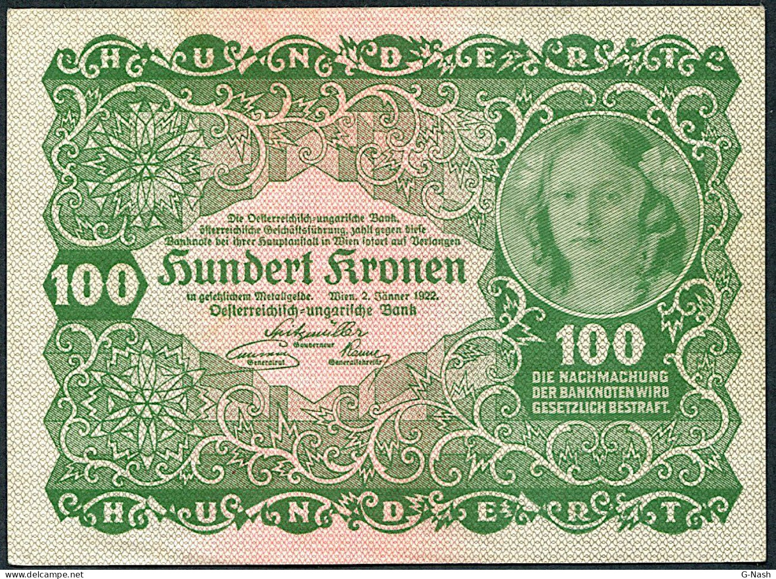 Autriche - Billet De 100 Kronen (1922) - Oesterreich