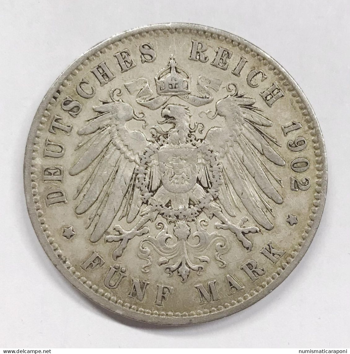 Germania Germany 5 Mark 1902 E Albert Von Sachsen Km#1256 E.1428 - Taler Et Doppeltaler