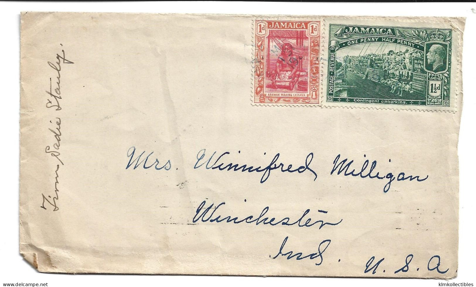 JAMAICA - 1922 COVER TO USA - Jamaica (1962-...)