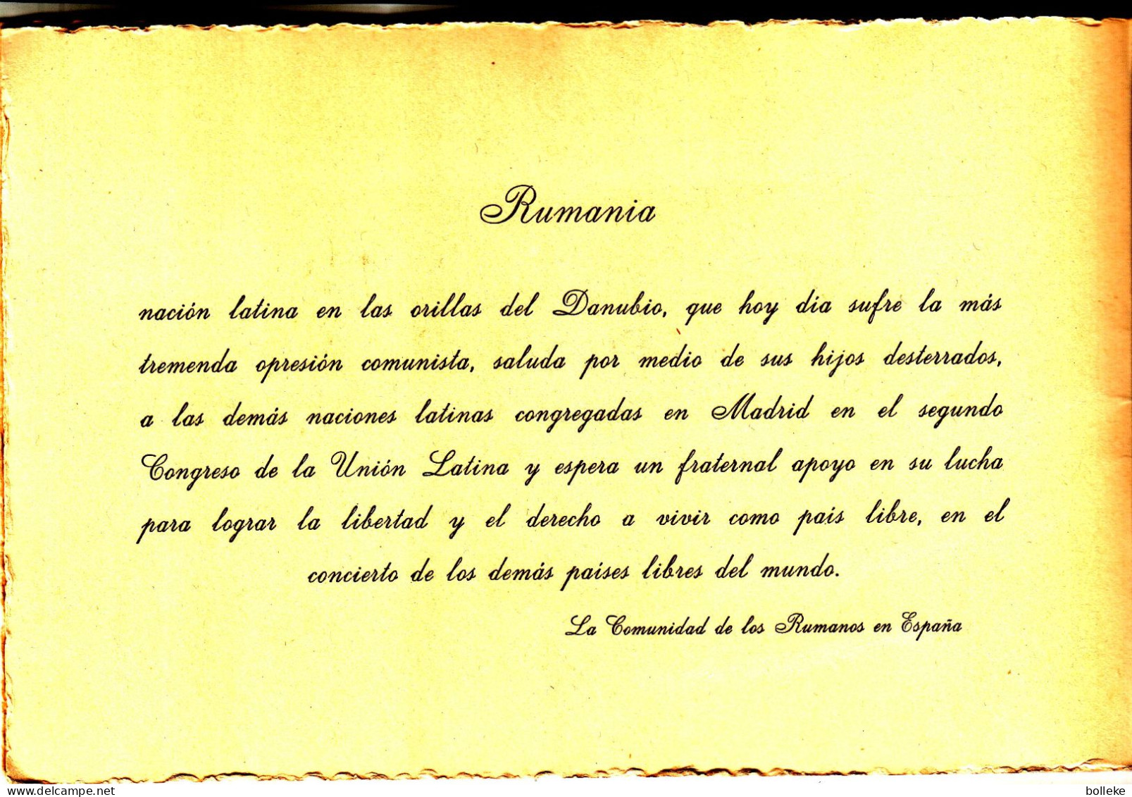 Roumanie - Timbres De 1954 - émis Par La Communauté Roumaine En Espagne - Armoiries - - Cartas & Documentos