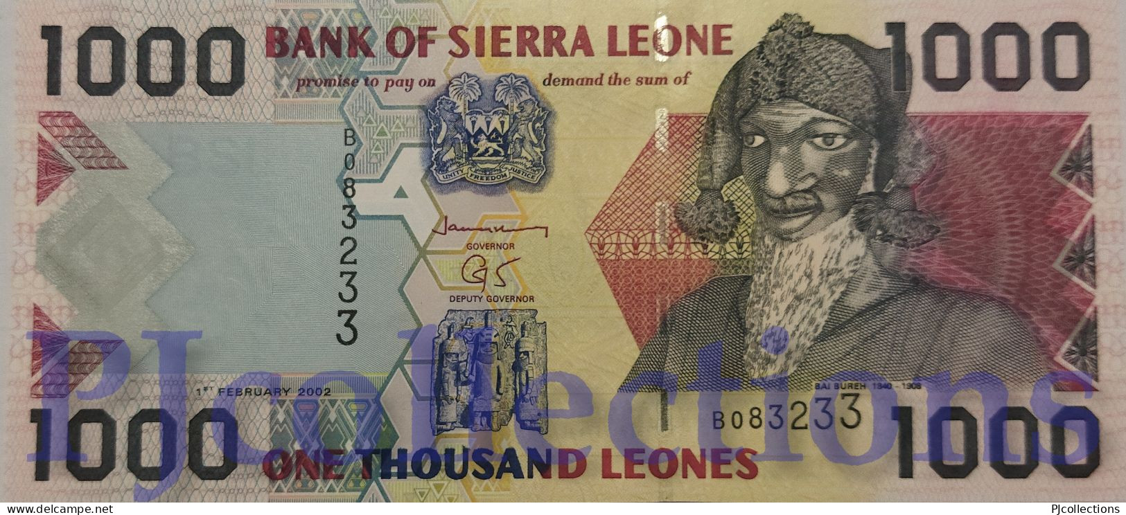 SIERRA LEONE 1000 LEONES 2002 PICK 24a UNC - Sierra Leona