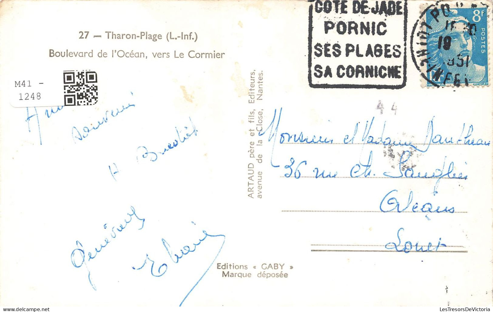 FRANCE - Tharon-Plage - Boulevard De L'océan Vers Le Cormier - Carte Postale - Tharon-Plage