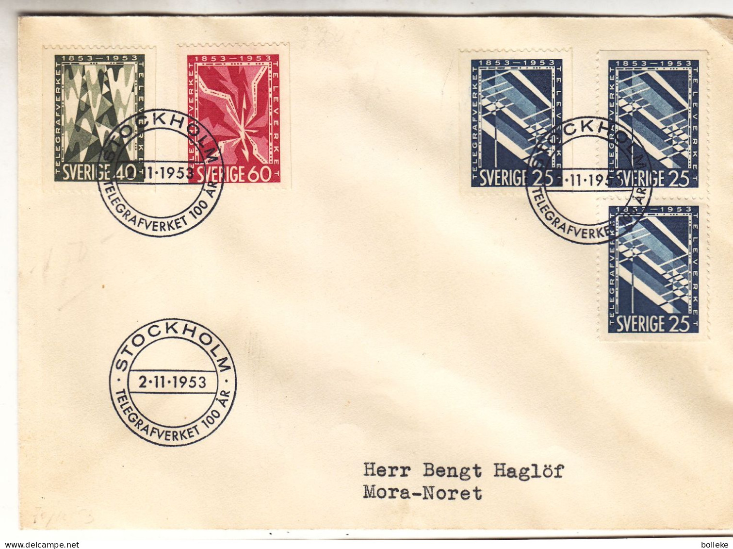 Suède - Lettre De 1953 - Oblit Stockholm - Télégraphe - Valeur 7 Euros - - Briefe U. Dokumente