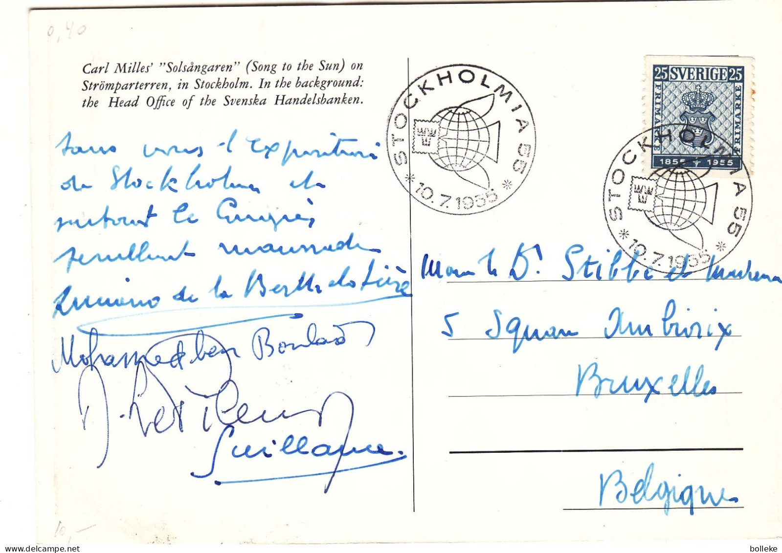 Suède - Carte Postale De 1955 - Oblit Stockholm - - Lettres & Documents