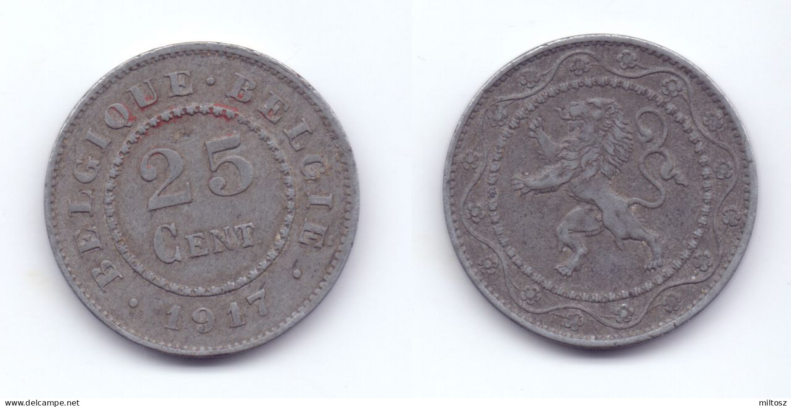 Belgium 25 Centimes 1917 WWI Issue - 25 Cent