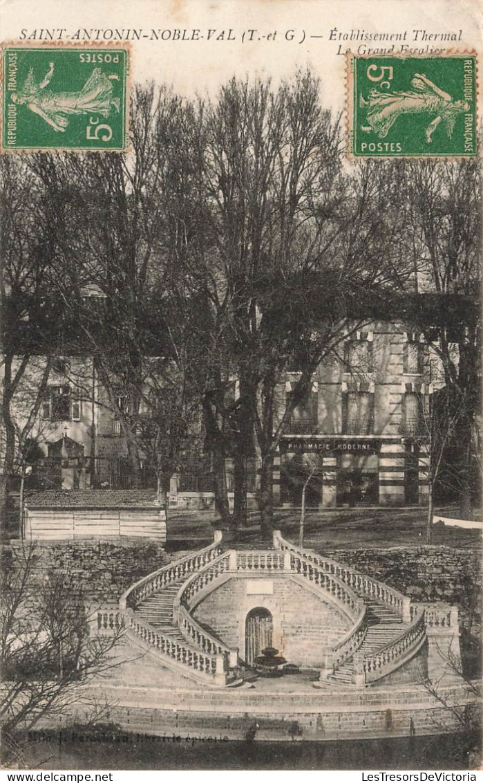 FRANCE - Saint Antonin Noble Val - Etablissement Thermal - Le Grand Escalier - Carte Postale Ancienne - Saint Antonin Noble Val