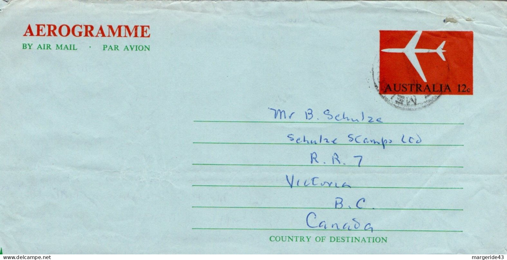 AUSTRALIE AEROGRAMME INTERIEUR - Postal Stationery