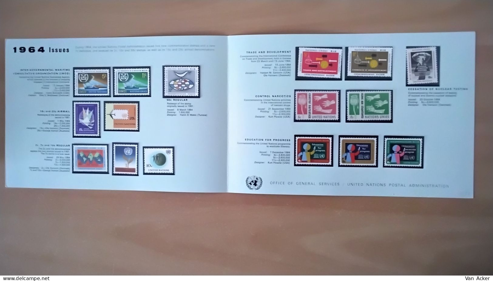 UNO Souvenir Folder 1964. - Covers & Documents