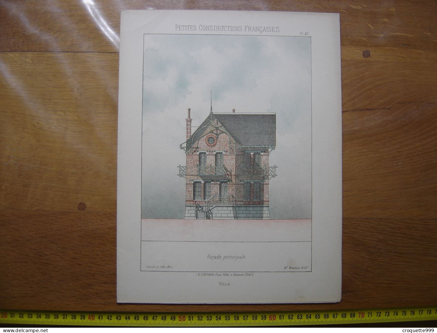 XXe Planche PETITES CONSTRUCTIONS FRANCAISES Villa Thezard - Architectuur