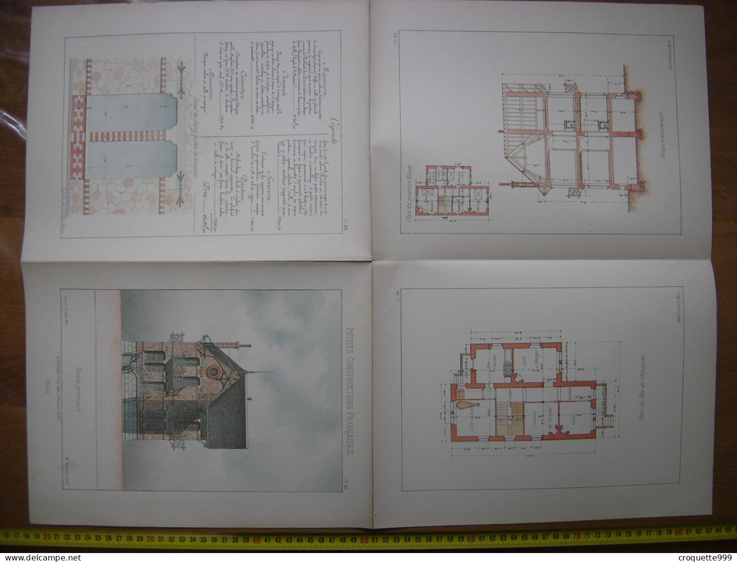 XXe Planche PETITES CONSTRUCTIONS FRANCAISES Villa Thezard - Architecture