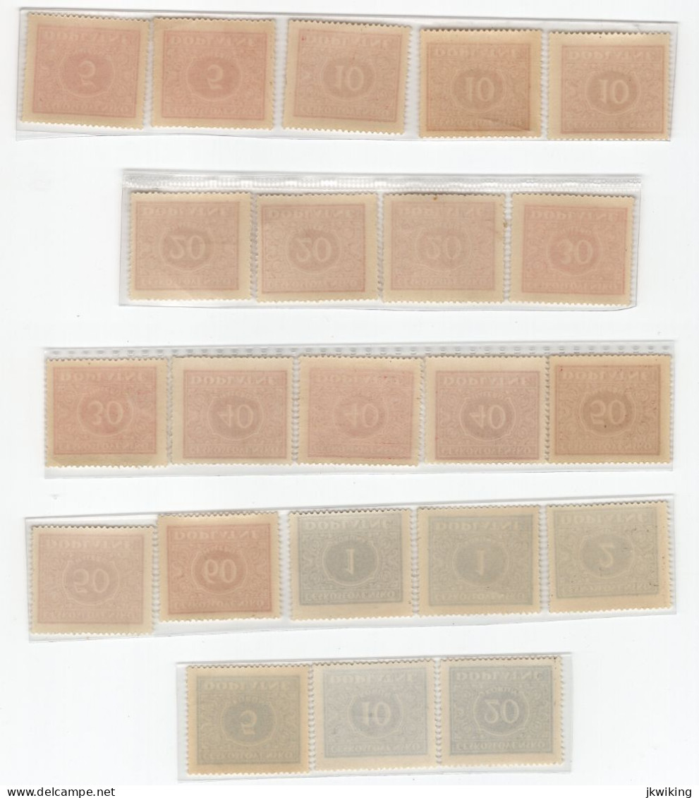 1928 - Doplatní - Definitivní Vydání - Typy I. II. III + Barevné Odstíny Katalog č. DL55- DL66 - Ungebraucht