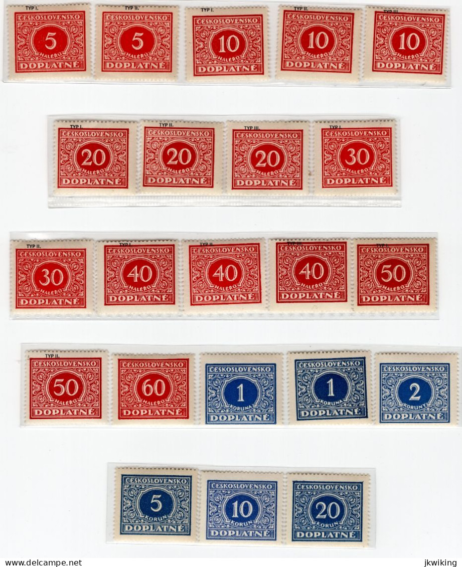 1928 - Doplatní - Definitivní Vydání - Typy I. II. III + Barevné Odstíny Katalog č. DL55- DL66 - Nuevos