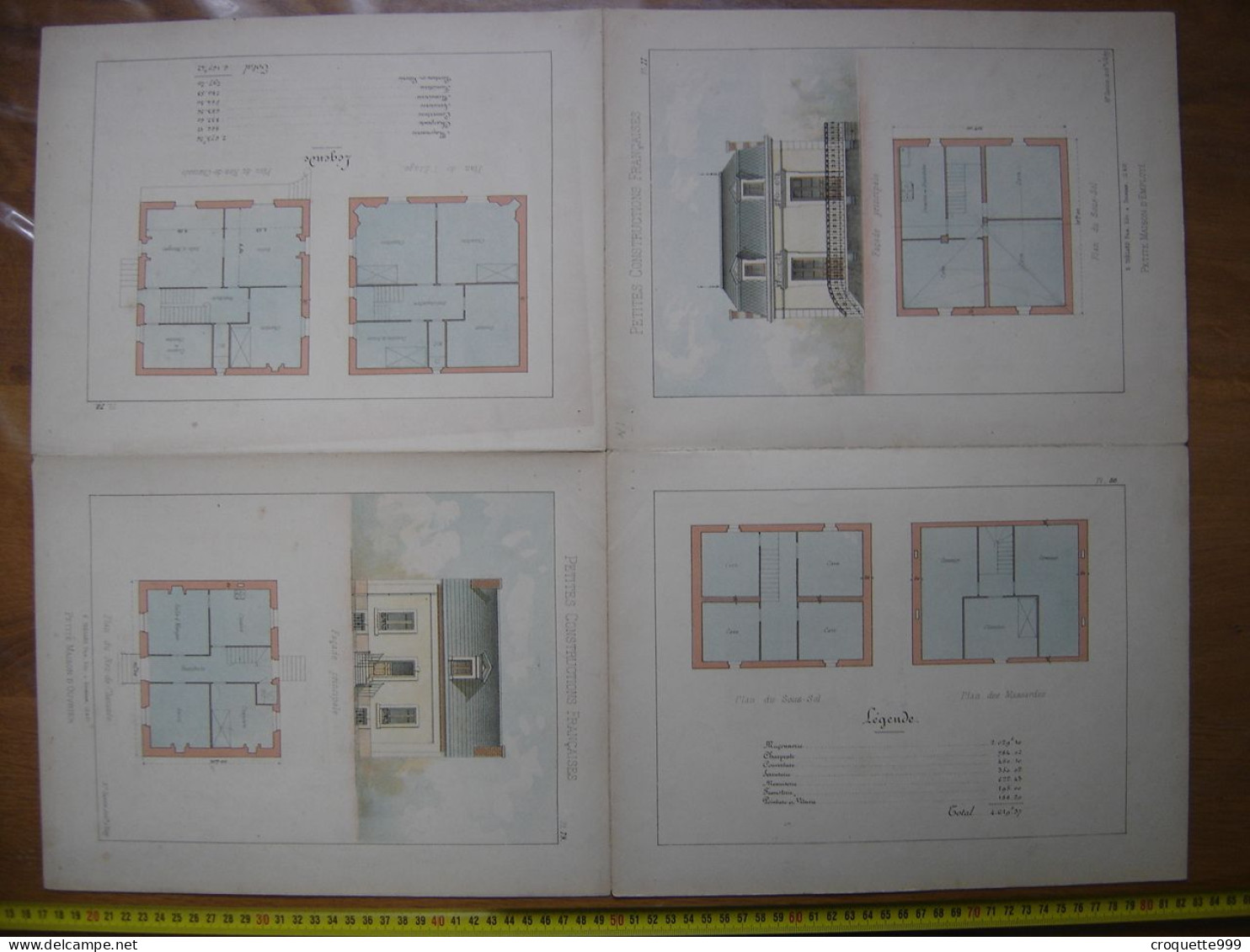 XXe Planche PETITES CONSTRUCTIONS FRANCAISES Petite Maison D'ouvrier Thezard - Architecture