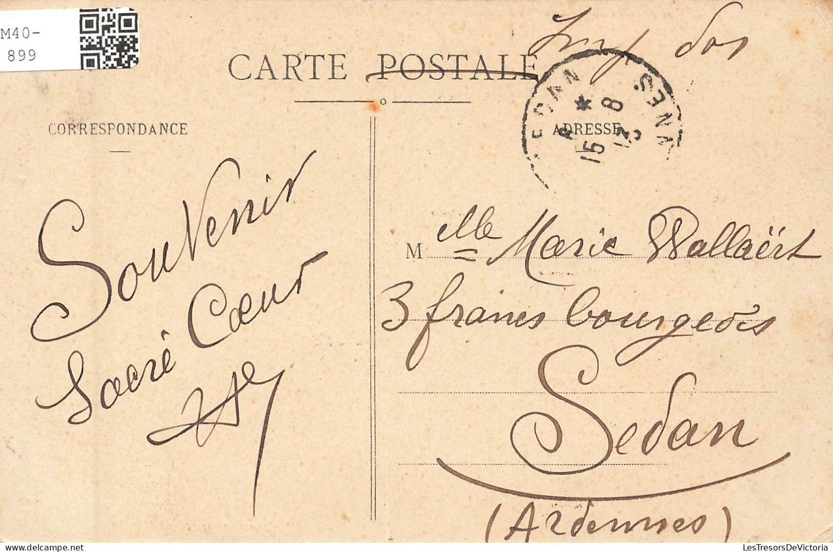 FRANCE - Souvenir Du Sacré Cœur De Montmartre - Un Drapeau - Basilique - Fleur - Carte Postale Ancienne - Iglesias