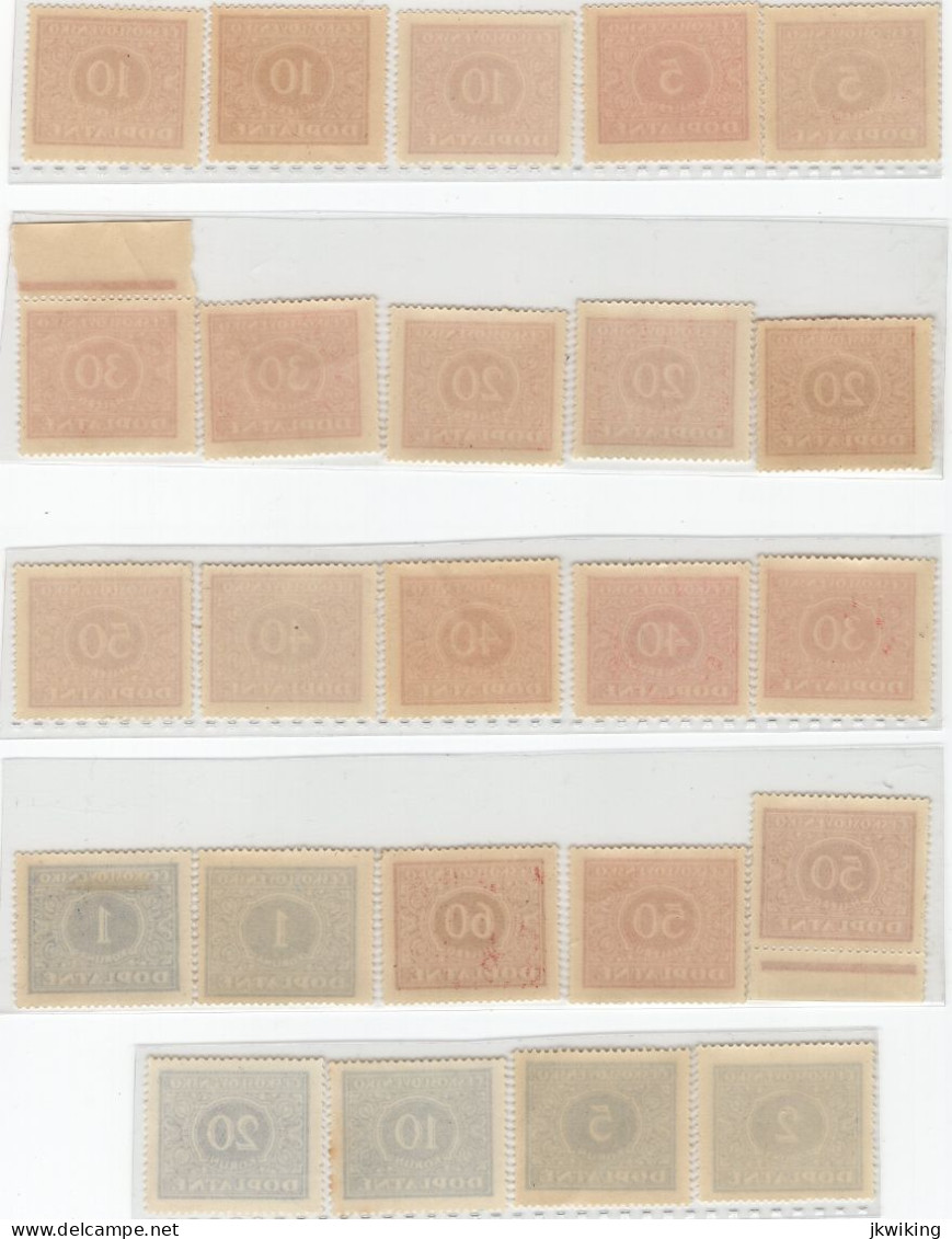 1928 - Doplatní - Definitivní Vydání - Typy I. II. III + Barevné Odstíny Katalog č. DL55- DL66 - Unused Stamps